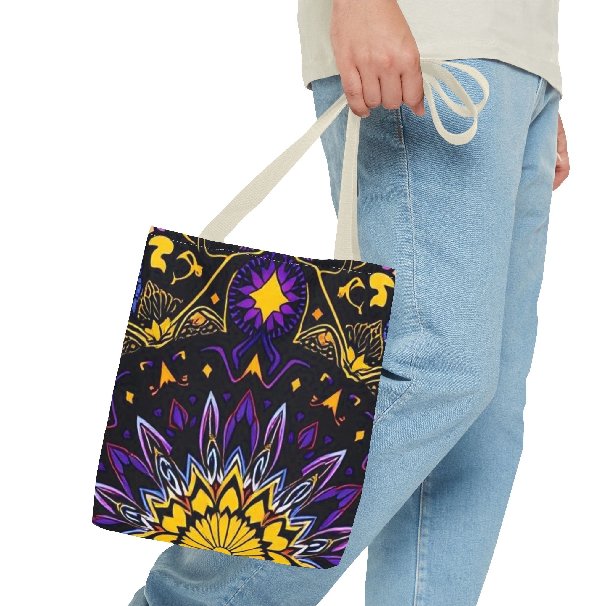 Purple & Yellow Design Tote Bag