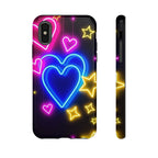 Android OR iPhone Compatible Cases - Neon Love Design - Unique Tough Cases