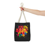Rainbow Paint Splatter Footprints Tote Bag