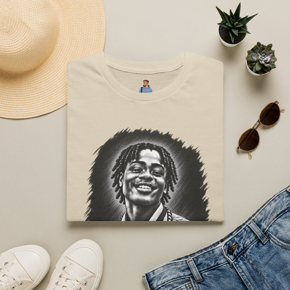 Smiling Portrait Front - In Memory of Pierre Damas Bel T-Shirt