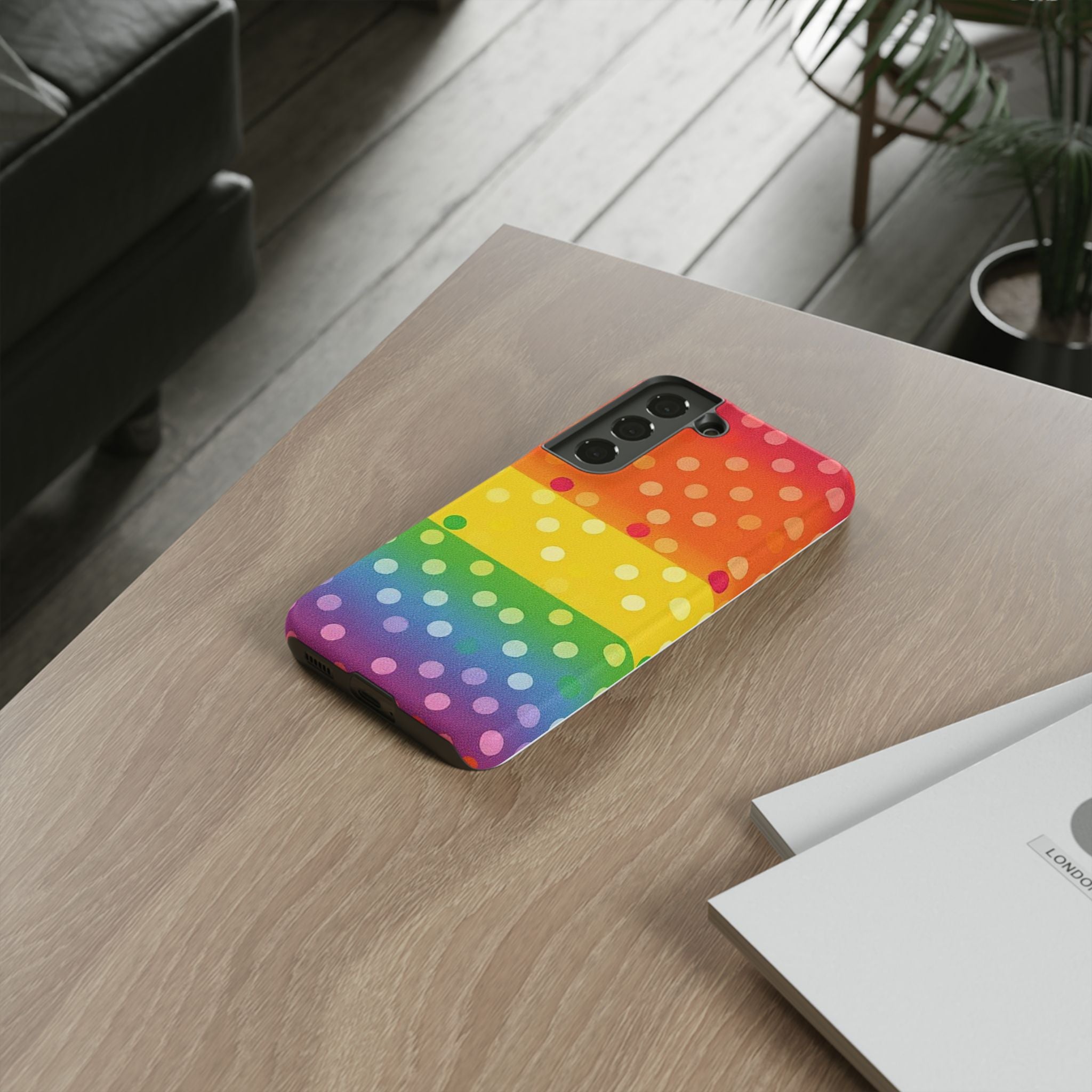 Rainbow Polka-Dot Tough Case for Android