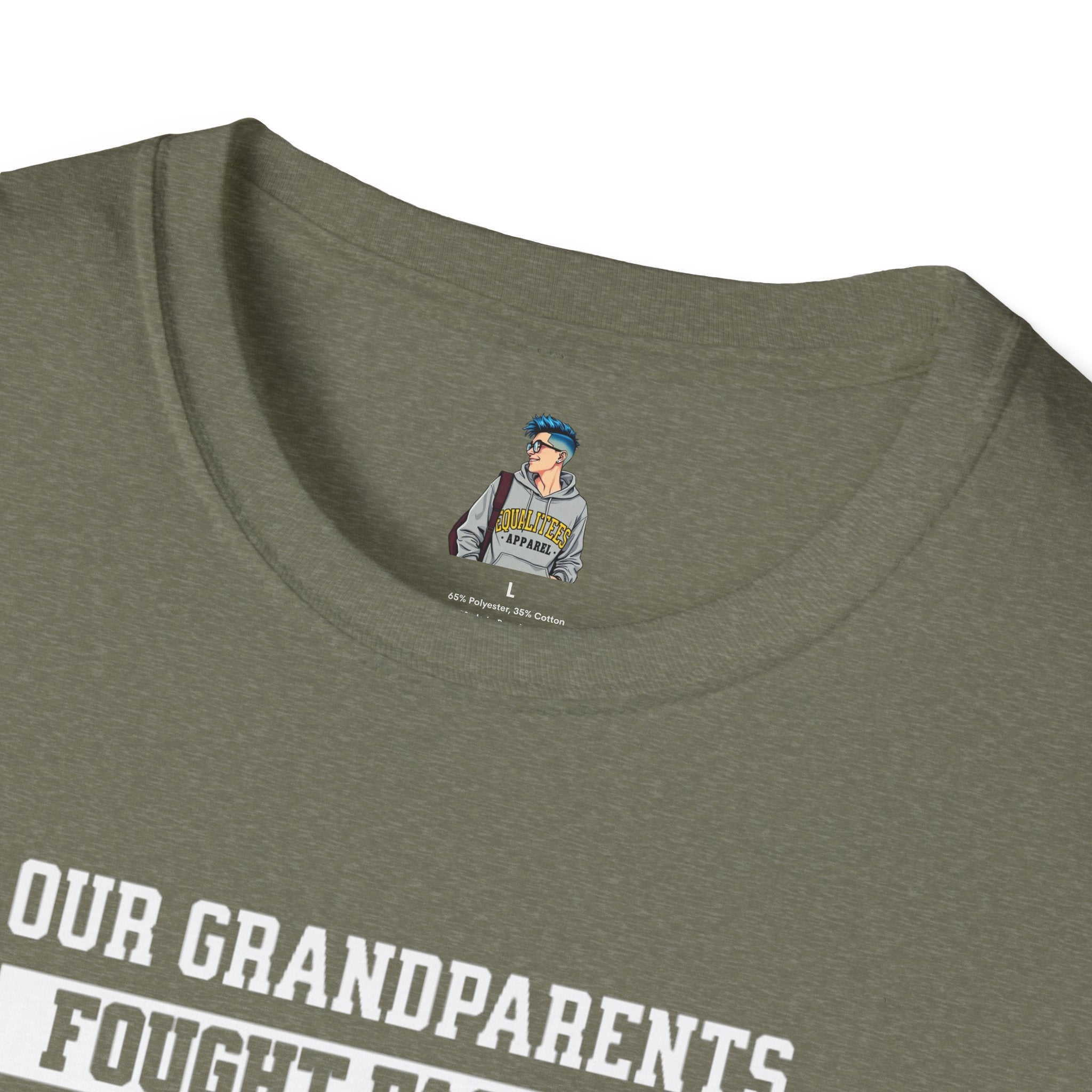 Unisex Softstyle T-Shirt: 'Our Grandparents Fought Fascists' Patriotic Tee