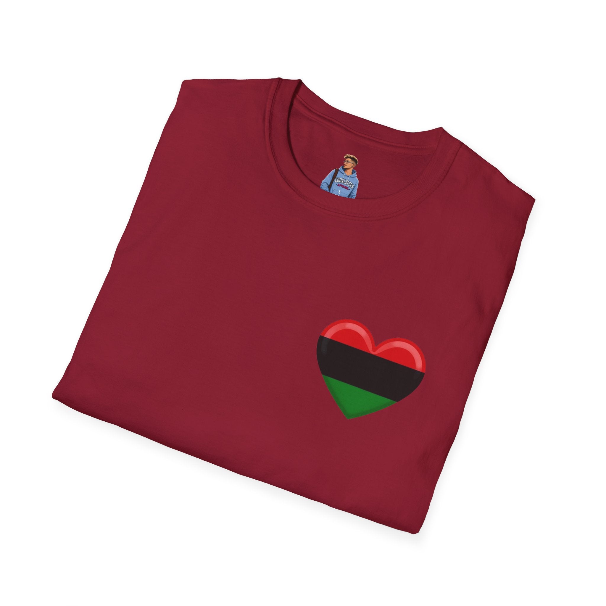 Unity and Heritage Unisex Softstyle T-Shirt with Pan-African Heart