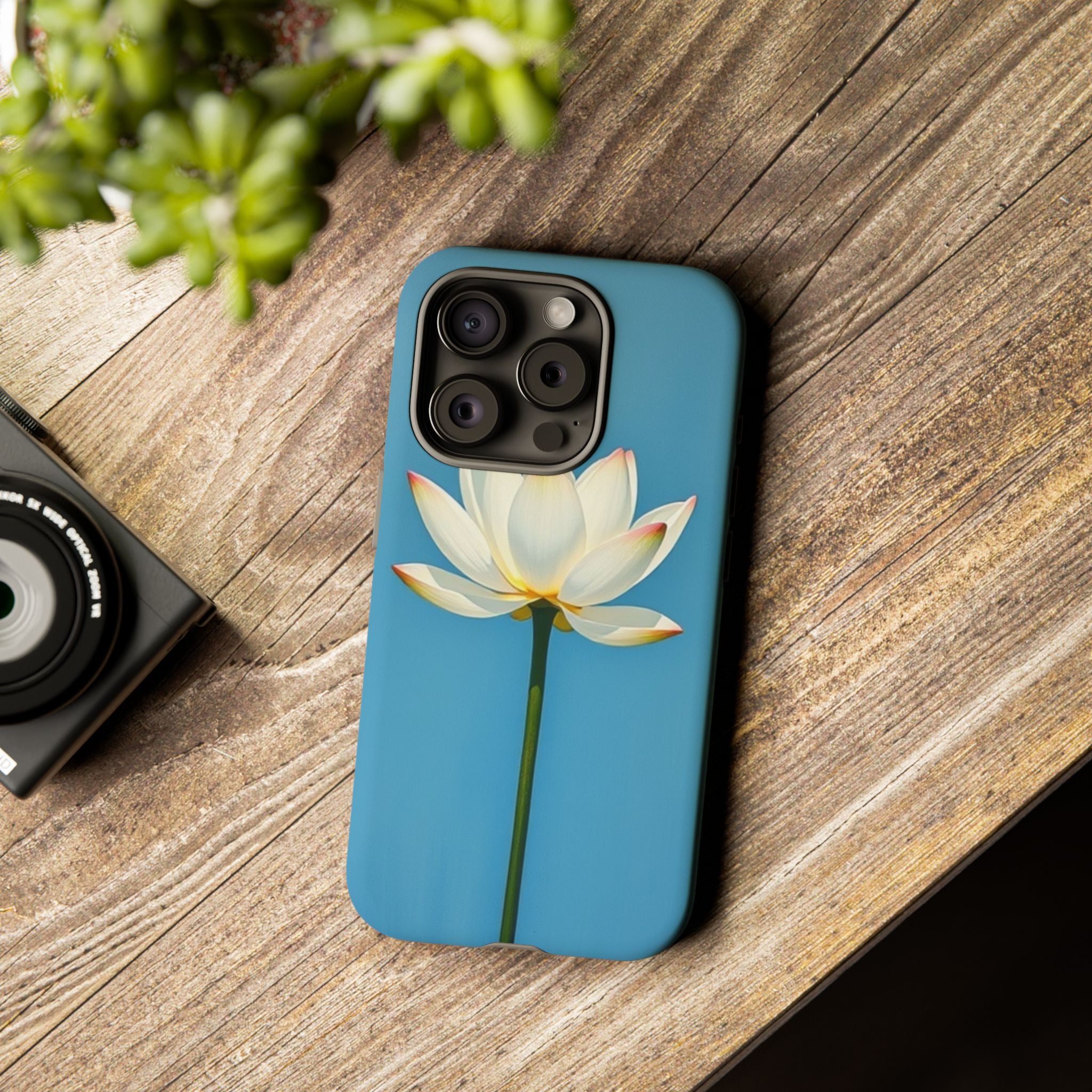 Open White Peace Lily Design Tough Case For Android & iPhone