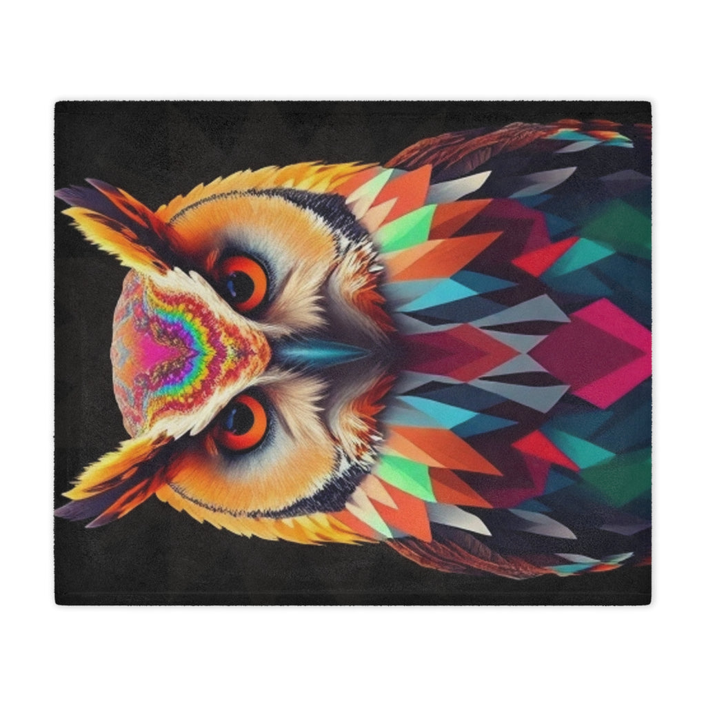 Fractal Owl Microfiber Blanket