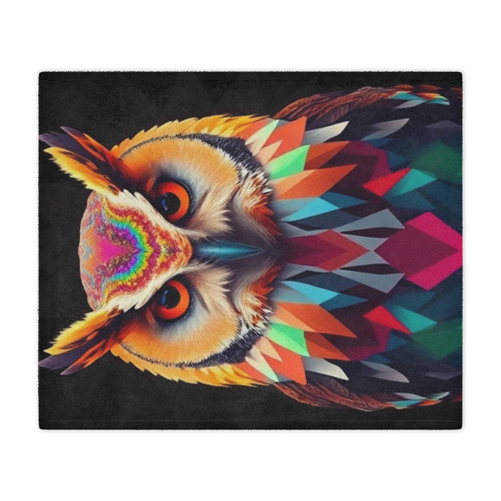 Fractal Owl Microfiber Blanket
