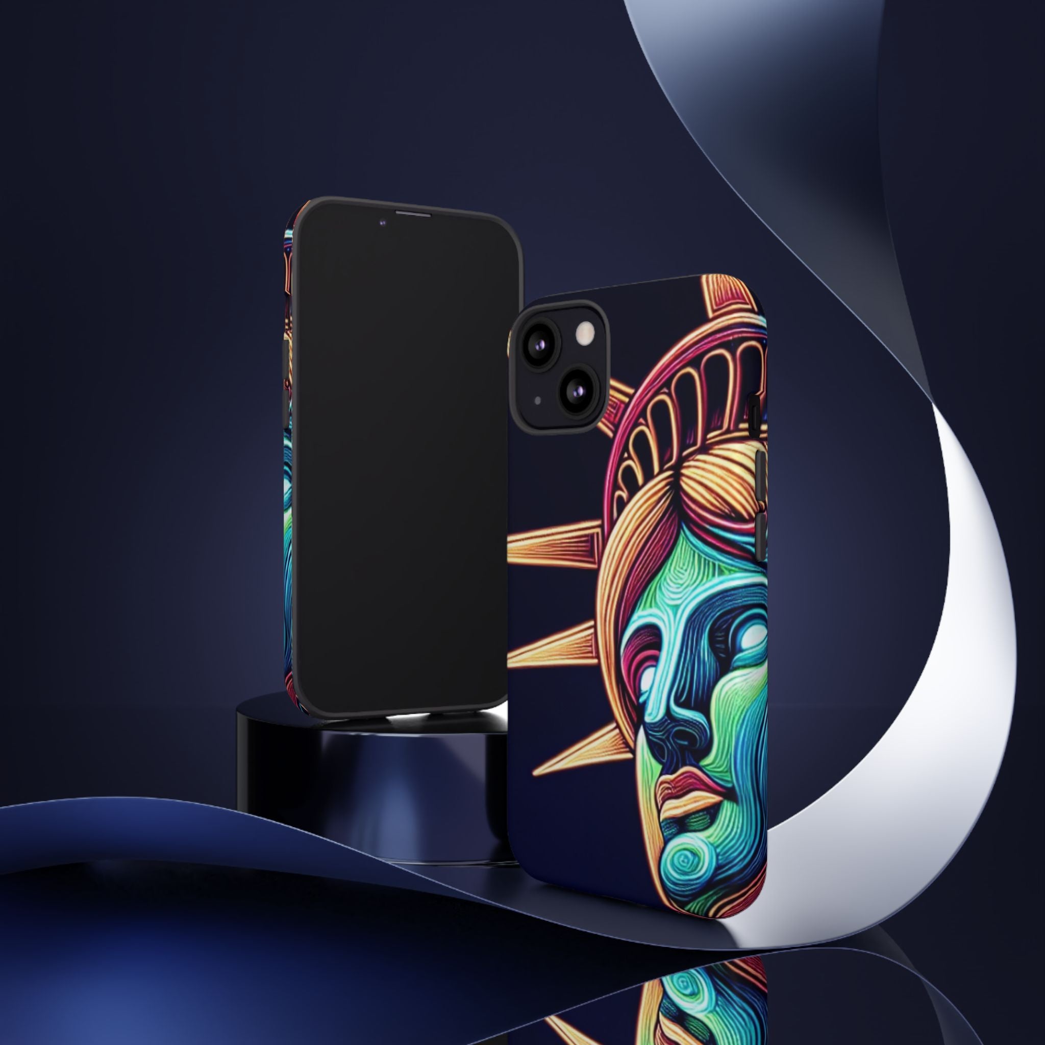 Statue of Liberty Neon Glowing Art Tough Case for Android & iPhone
