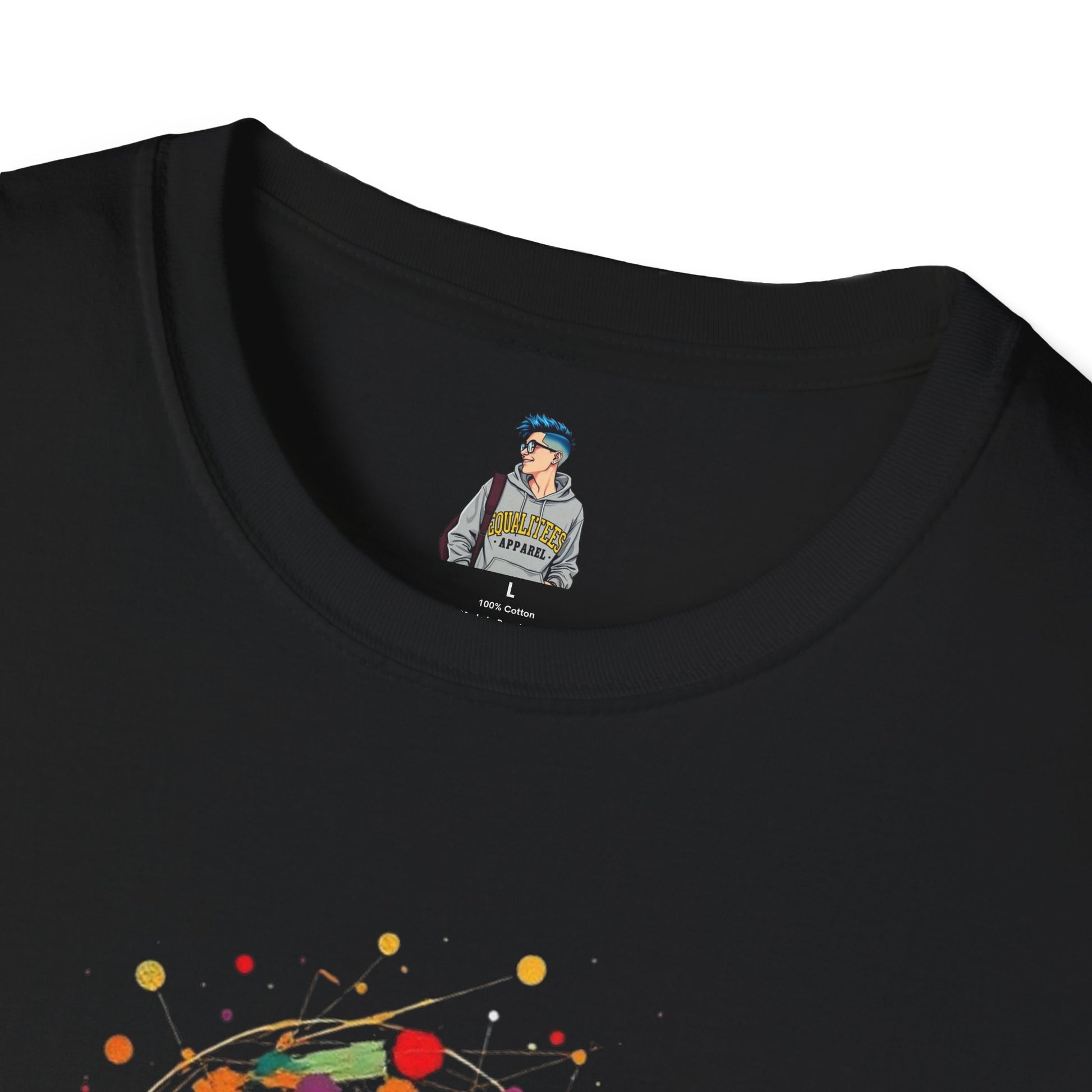 Abstract Rainbow Splatter Face Tee