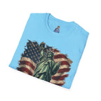 Statue of Liberty Stepping on MAGA American Flag T-Shirt — Patriotic USA Independence Day Tee