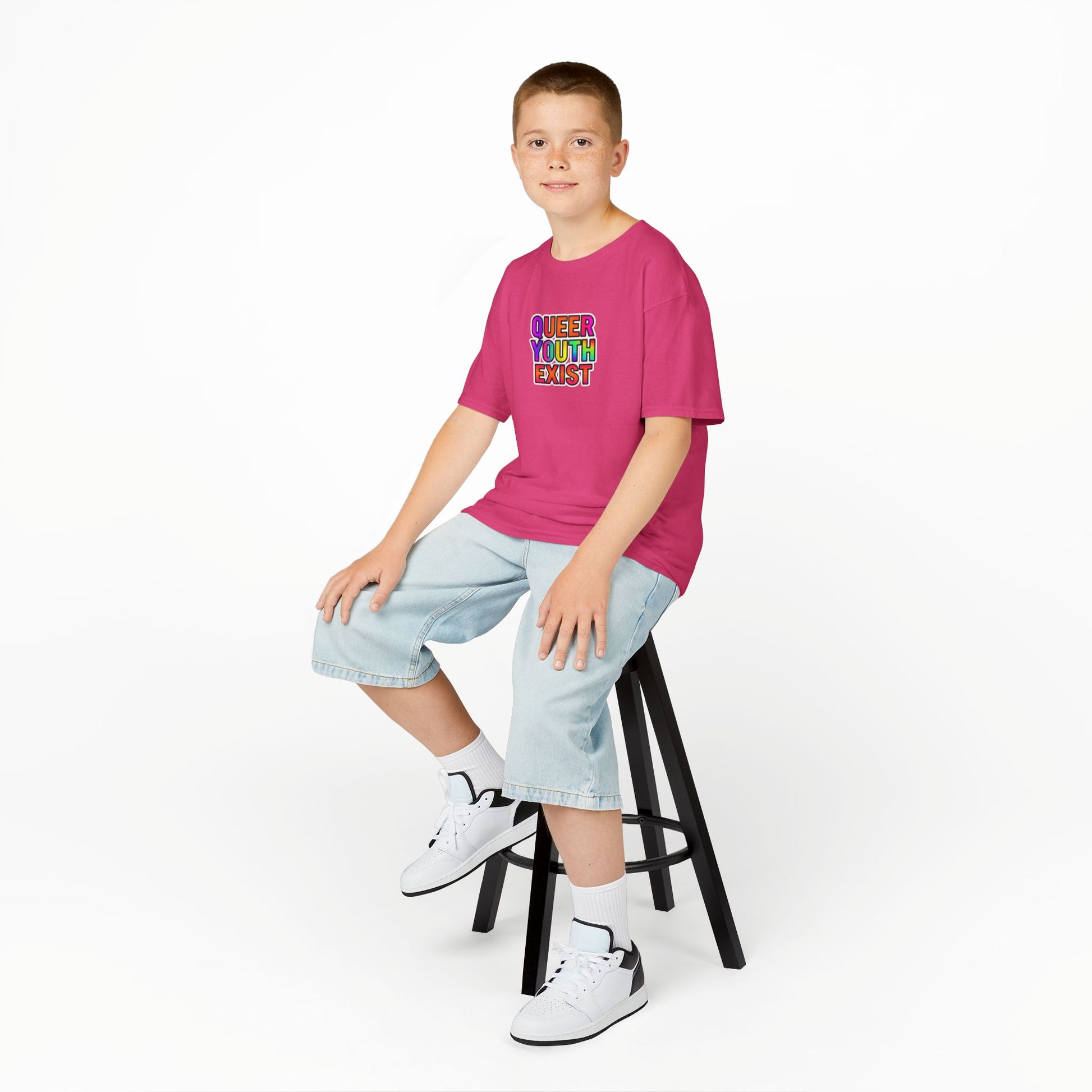 QUEER YOUTH EXIST Kids Heavy Cotton™ Tee - Pride Shirt for Children