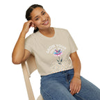 Grow Your Own Way Trans Pride Unisex T-Shirt - Floral Design for Garden Lovers