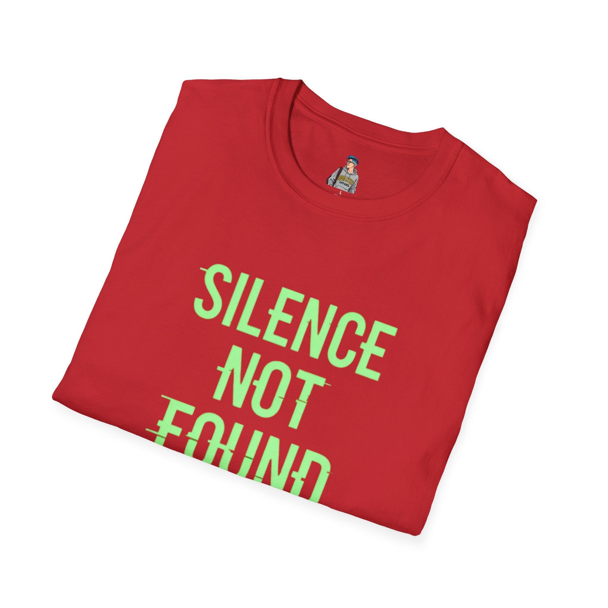 Silence Not Found T-Shirt — Bold Neon Text Tee