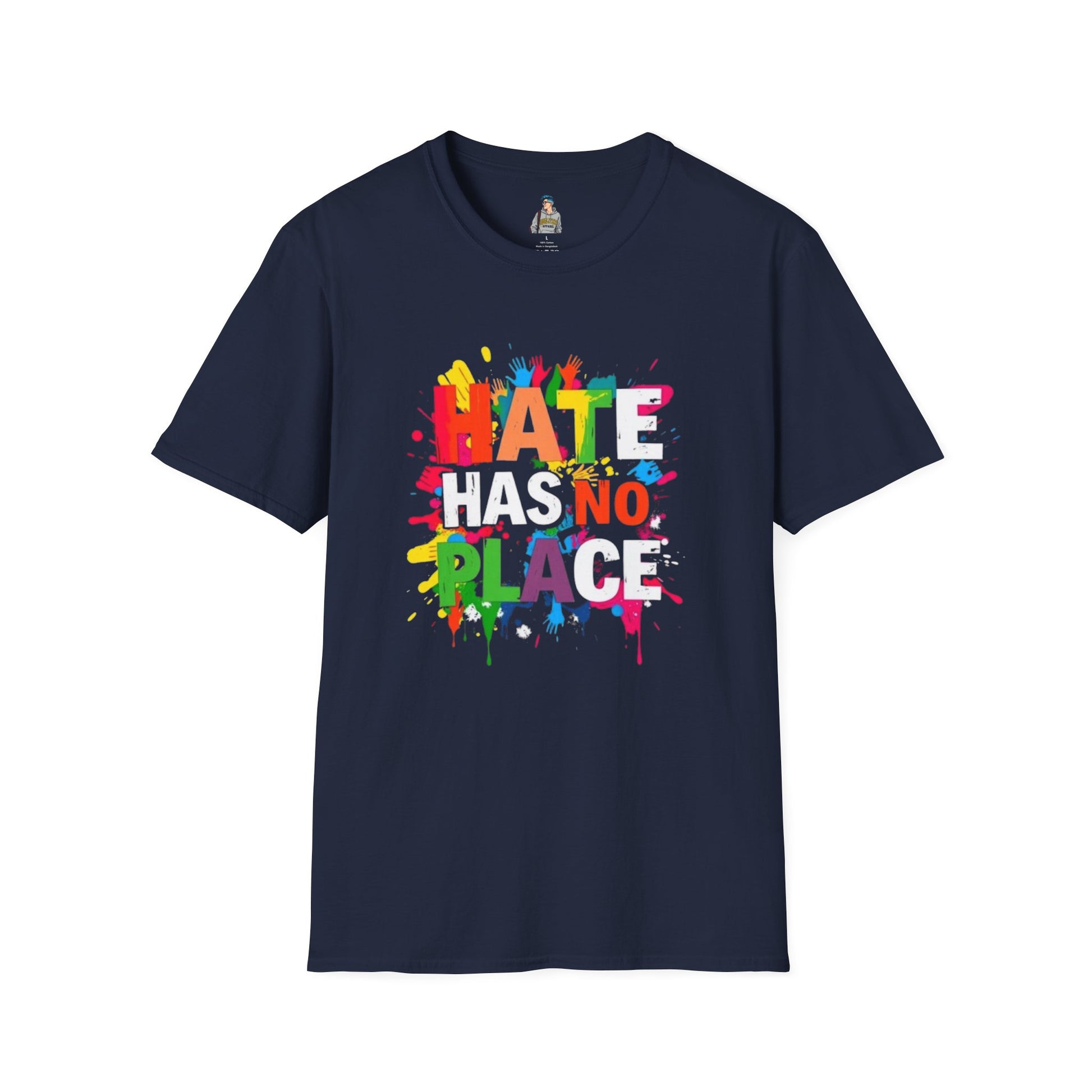 Unisex Softstyle T-Shirt - Hate Has No Place Colorful Graphic Tee