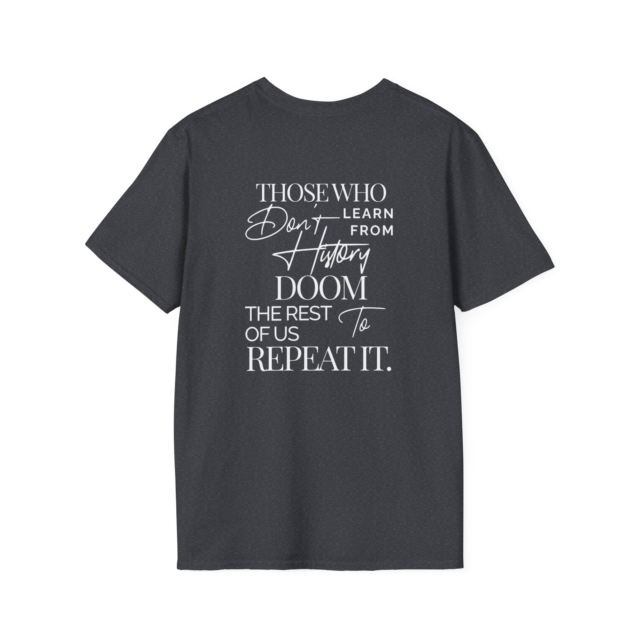Patriotic Unisex Softstyle T-Shirt - "USA" & History Quote Design