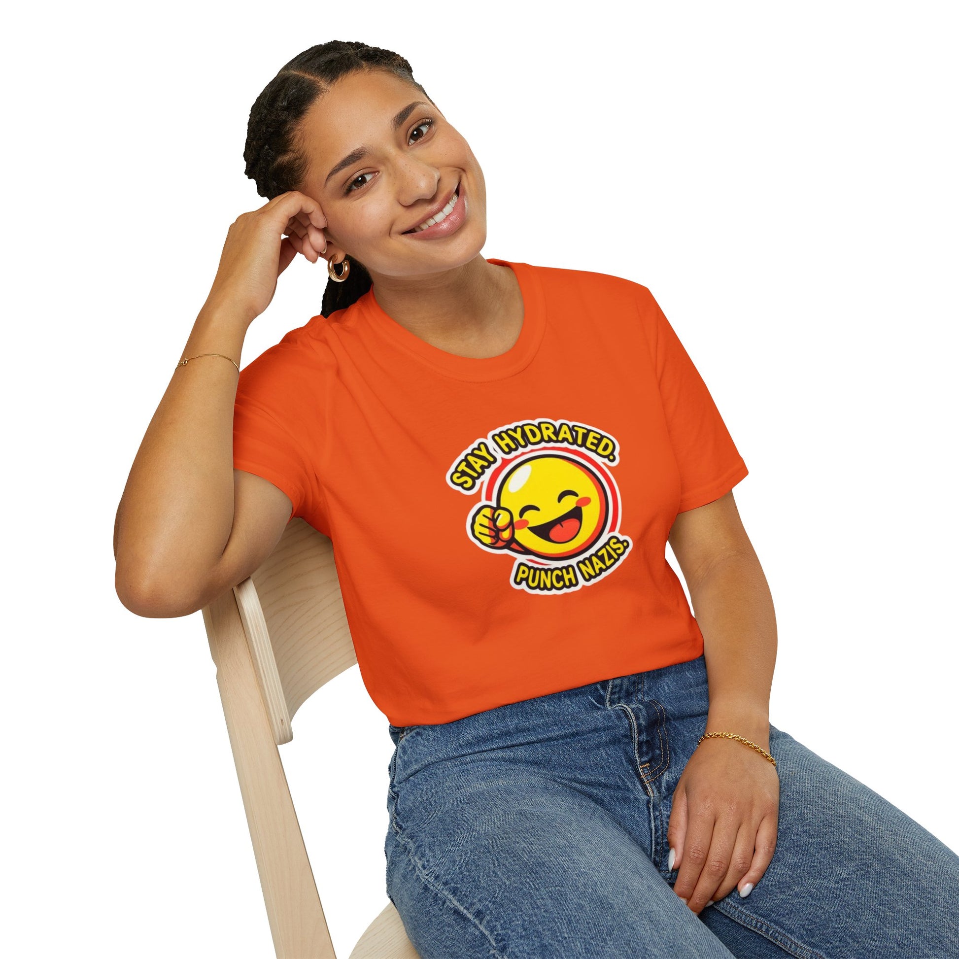 Stay Hydrated, Punch Nazis Funny Emoji T-Shirt