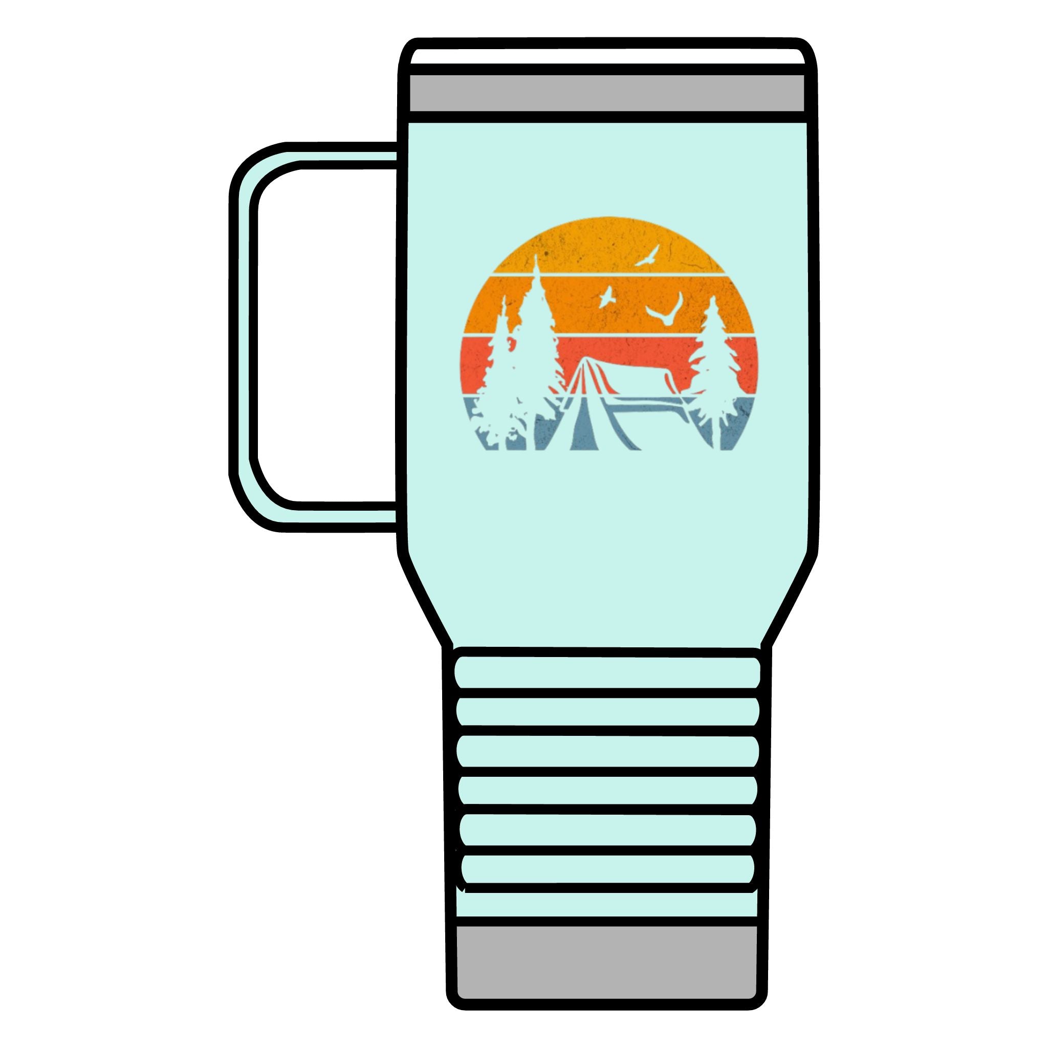 Camping Sunset Scene Travel Mug - 20oz