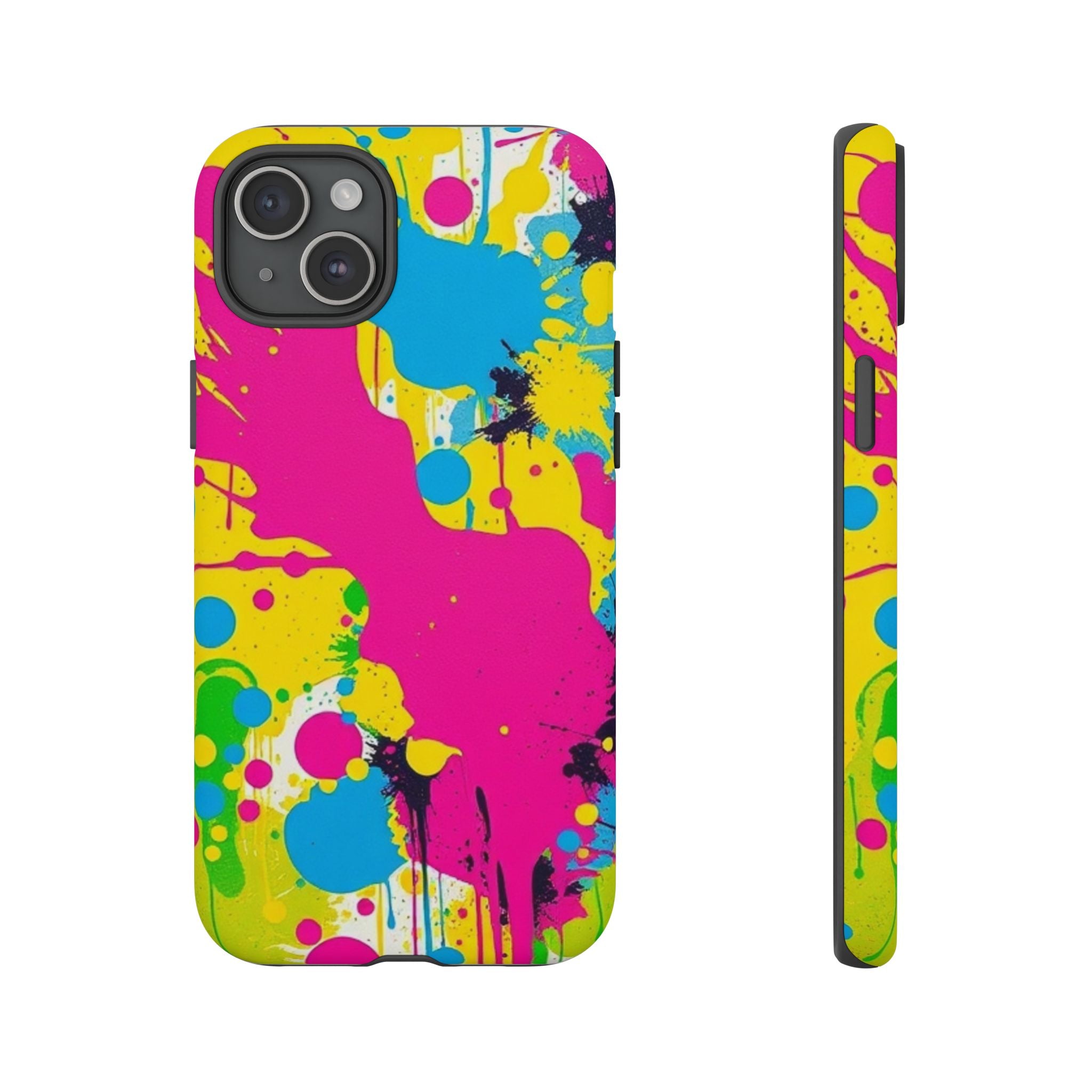 Android OR iPhone Compatible Cases - Crazy Retro Color Splash Design - Unique Tough Cases