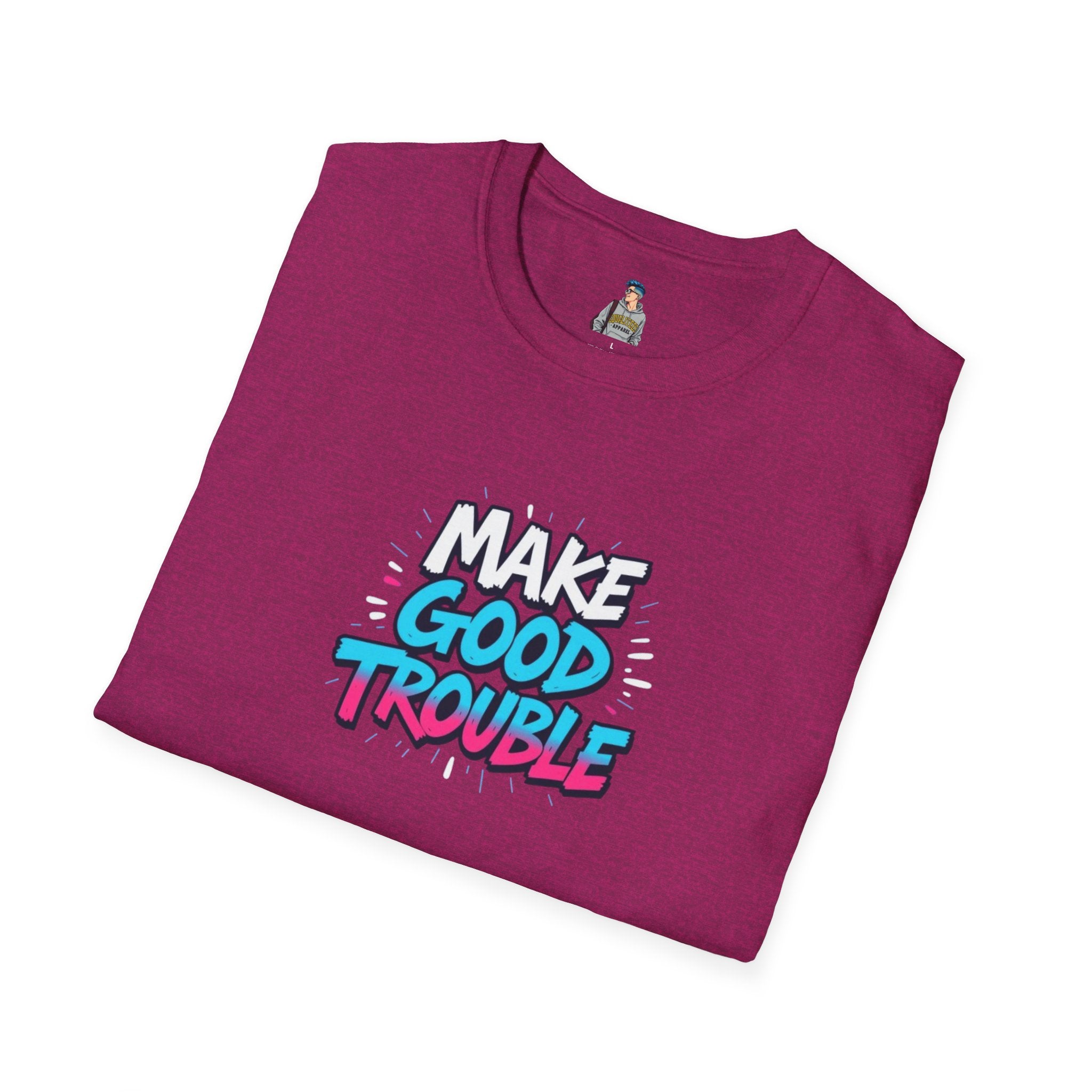 Make Good Trouble Trans Colors Graphic Unisex T-Shirt - Bold Statement Tee for Activists & Dreamers