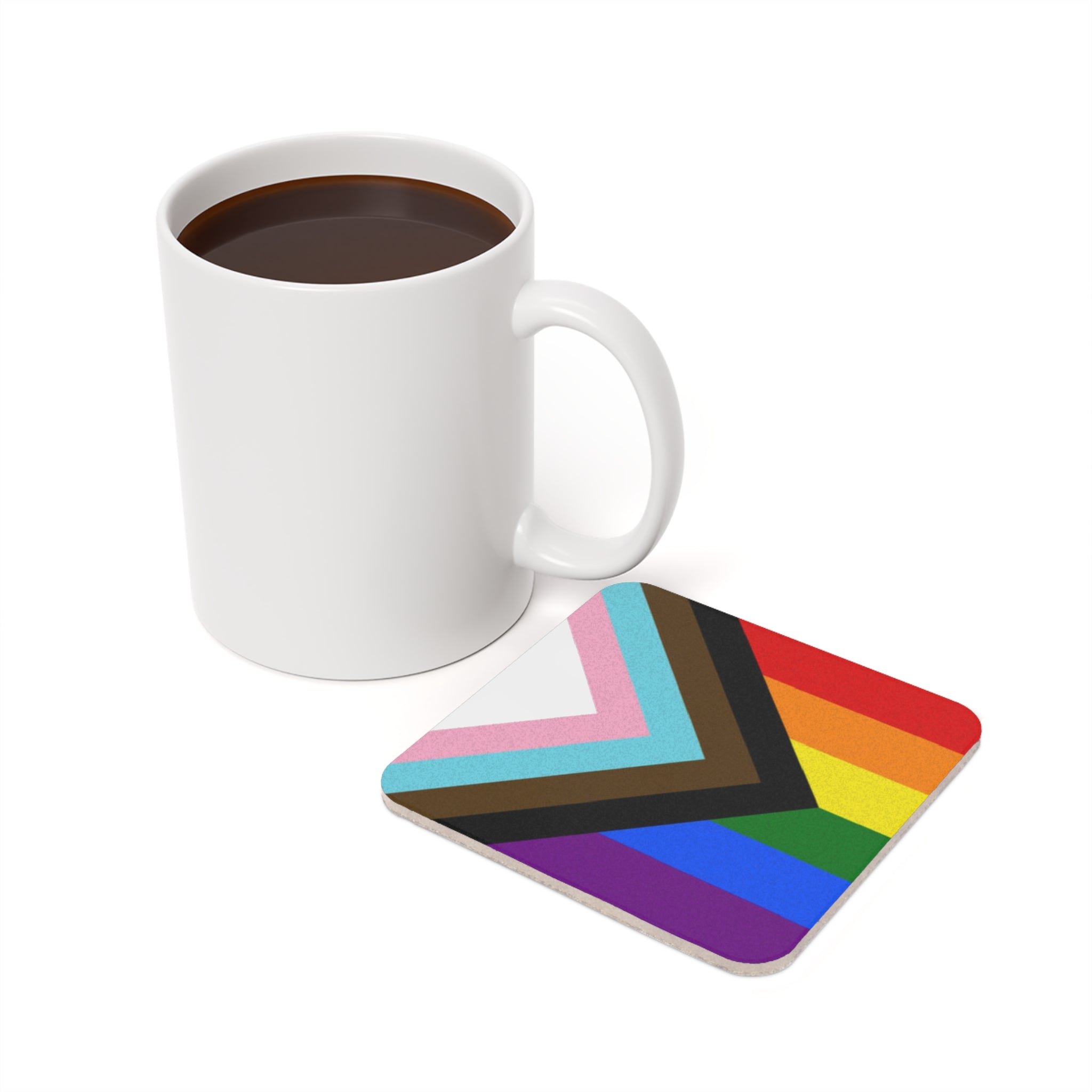 Pride Flag Cork Back Coaster - Eco-Friendly Drinkware Accessory
