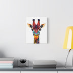 Colorful Giraffe Canvas Art - Vibrant Stretched Wall Decor for Animal Lovers
