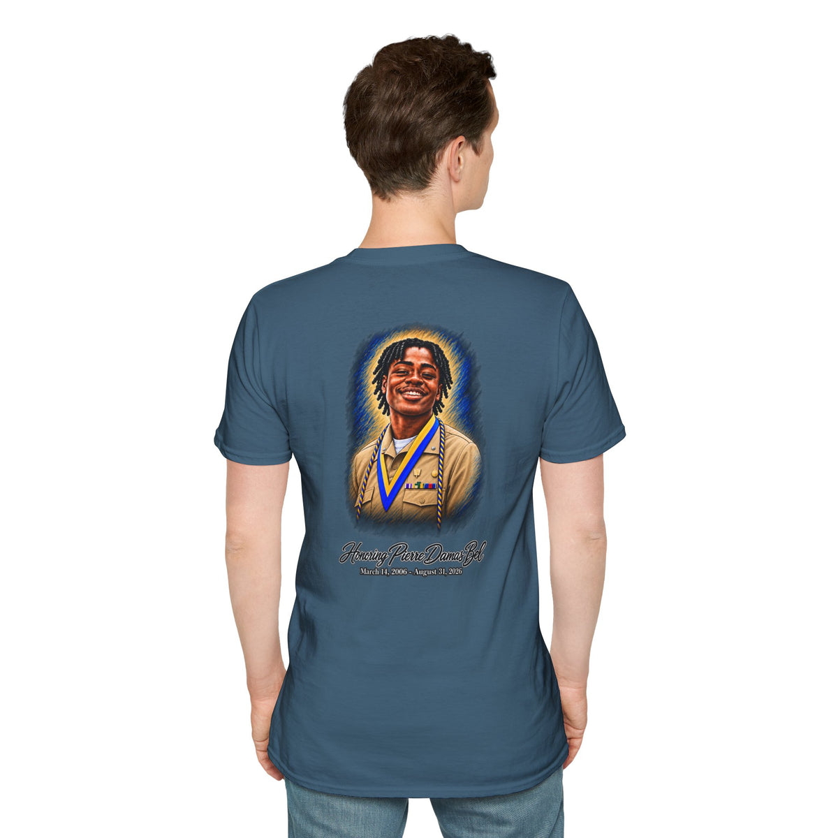 Portrait Front and Back - In Memory of Pierre Damas Bel T-Shirt