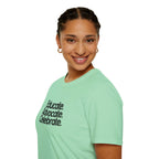 Teacher Advocate T-Shirt - Subtle Pride Educate Advocate Celebrate Design - EqualiTees.Me