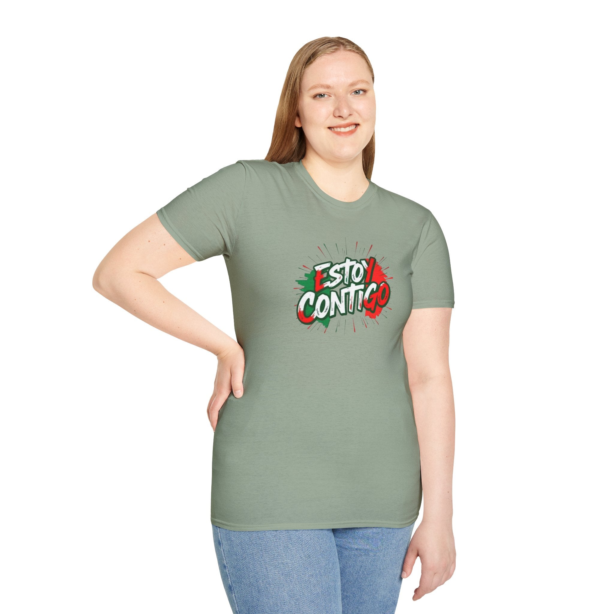 Immigrants Make America Great T-Shirt Estoy Contigo (I Am With You) Unisex Softstyle T-Shirt Classic Protest Tee