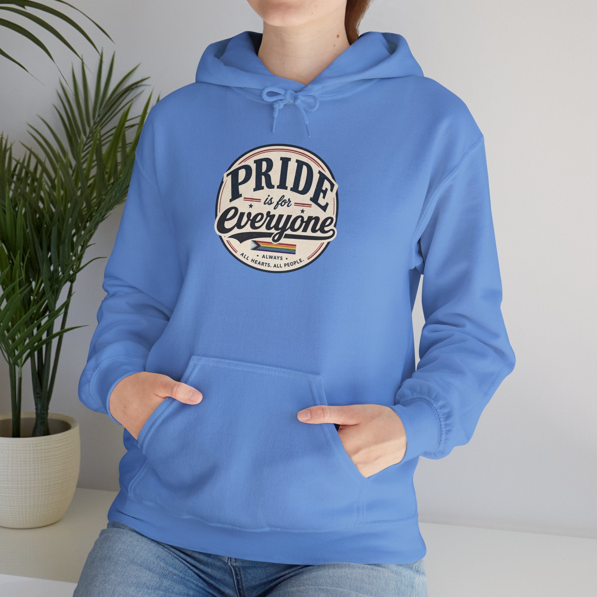 Pride Is For Everyone Pullover Hoodie — Vintage Graphic Inclusivity Sweatshirt