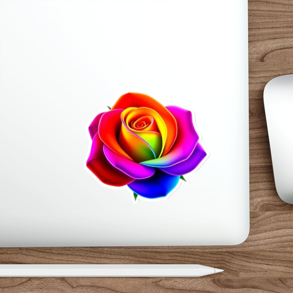 Die-Cut Stickers - Rose - Rainbow Colors