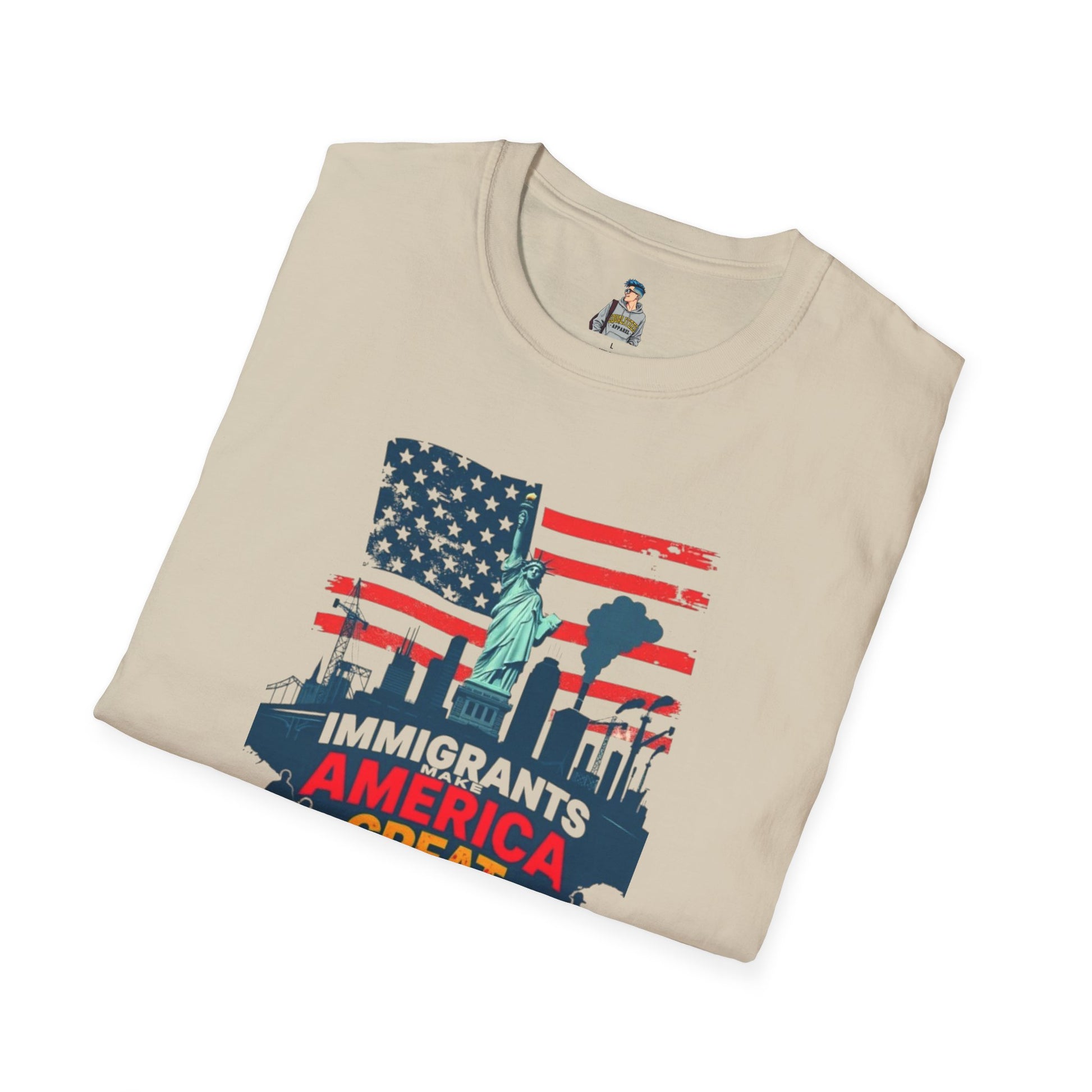 Unisex Softstyle T-Shirt - "Immigrants Make America Great" - Celebrate Diversity & Freedom