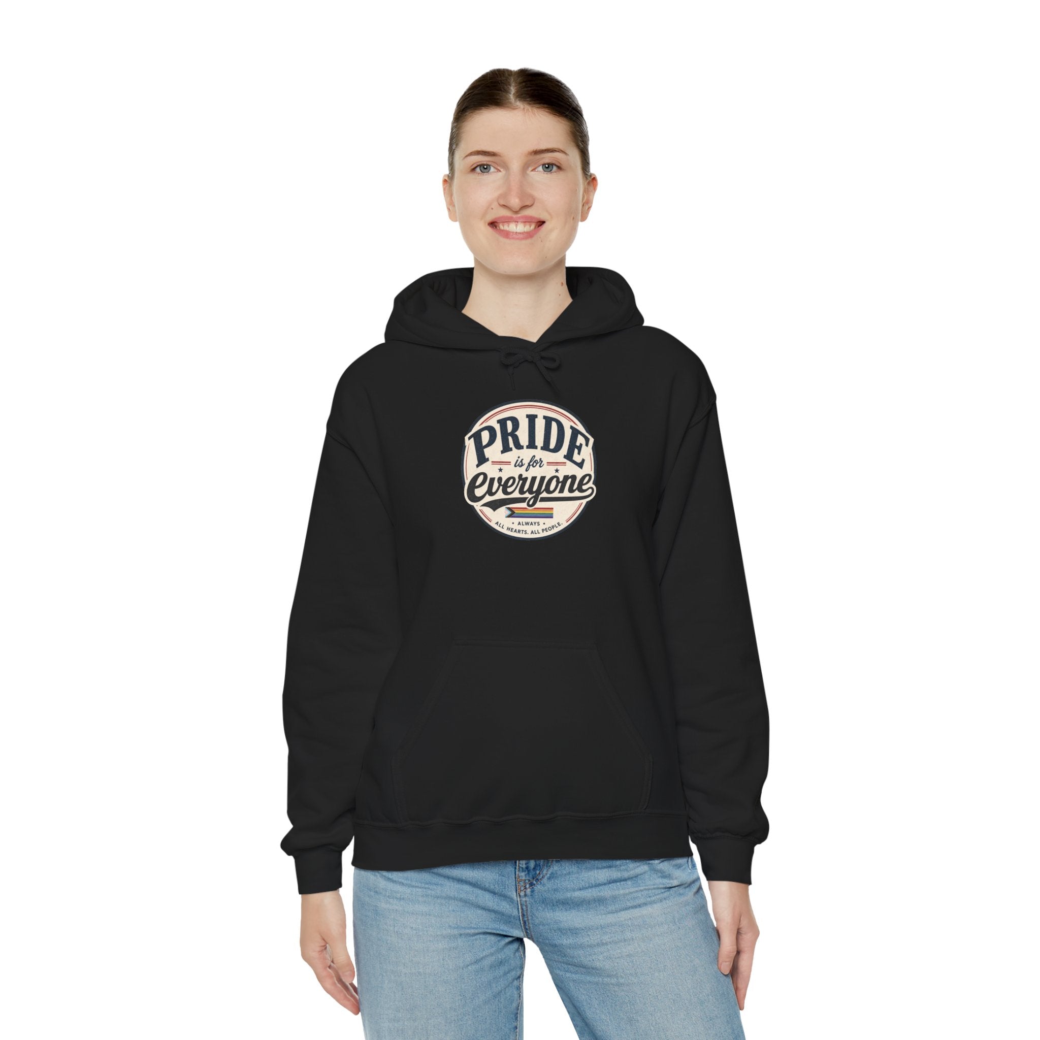 Pride Is For Everyone Pullover Hoodie — Vintage Graphic Inclusivity Sweatshirt