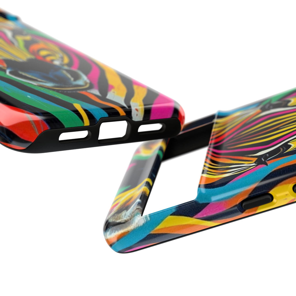 Android OR iPhone Compatible Cases - Rainbow Zebra Design - Unique Tough Cases