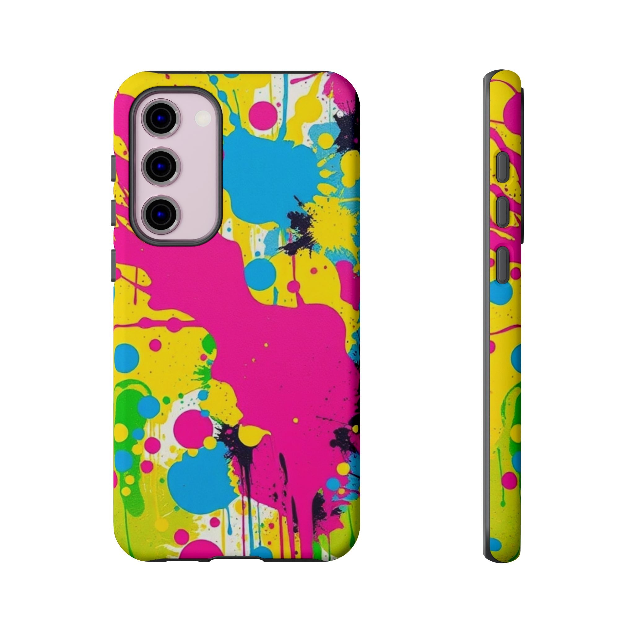 Android OR iPhone Compatible Cases - Crazy Retro Color Splash Design - Unique Tough Cases