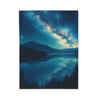 Milky Way over the Lake Velveteen Plush Blanket