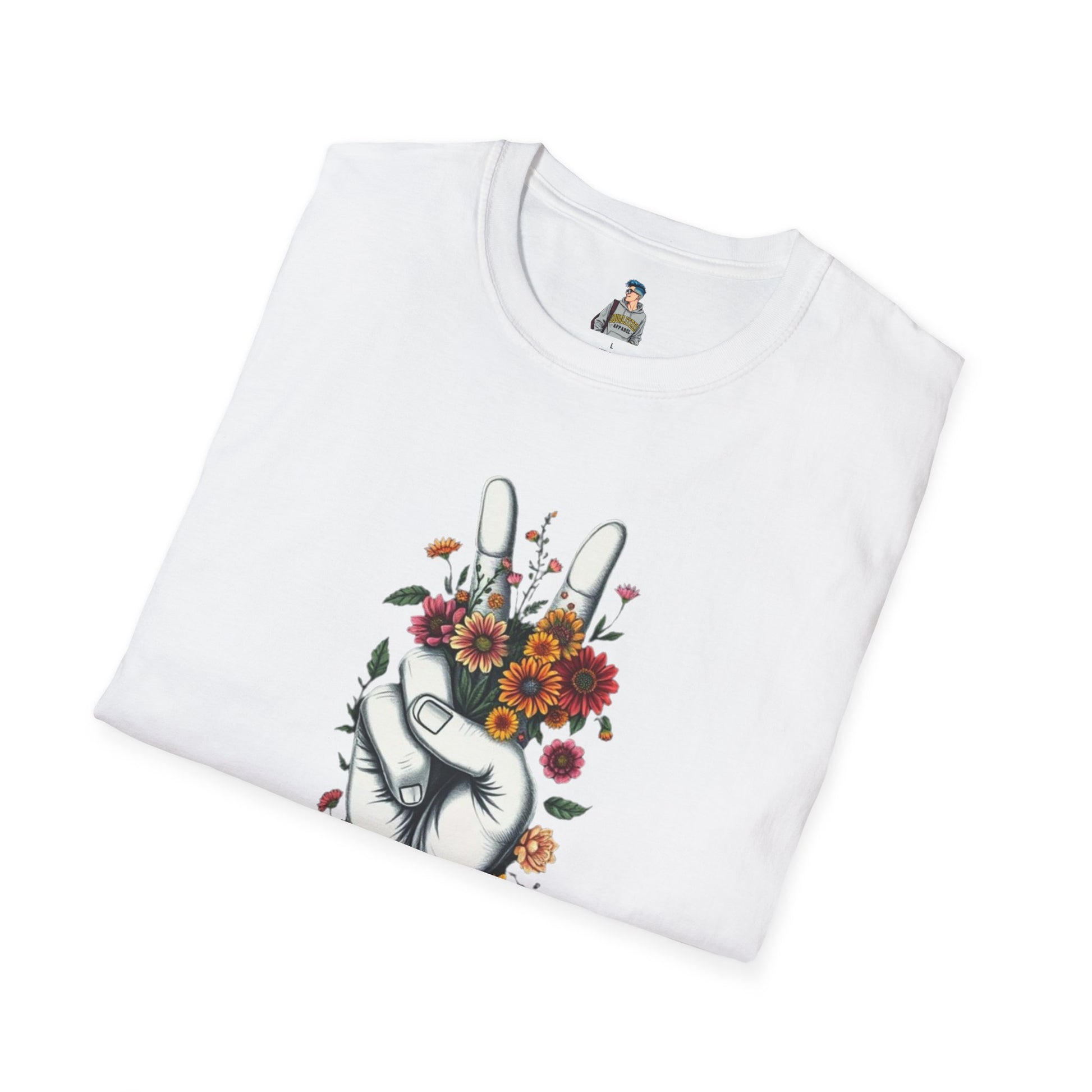Grow Peace Unisex Softstyle T-Shirt - Boho Inspiration, Perfect for Festivals and Everyday Wear