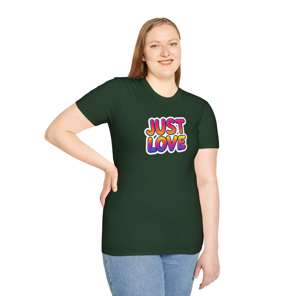 Just Love Unisex Softstyle T-Shirt | Perfect for Pride, Anniversaries, and Everyday Wear