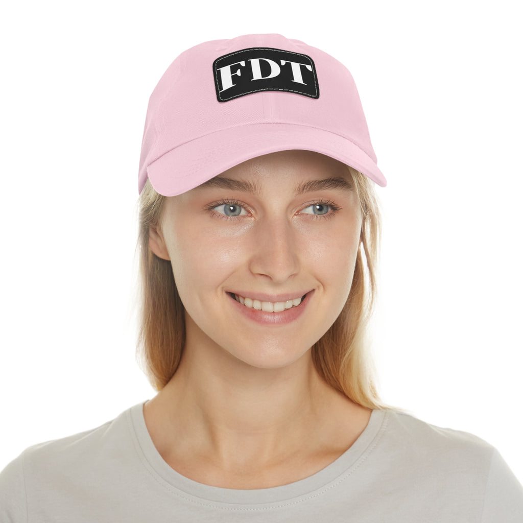 Stylish Dad Hat with FDT Leather Patch - Casual Sun Protection for Dads
