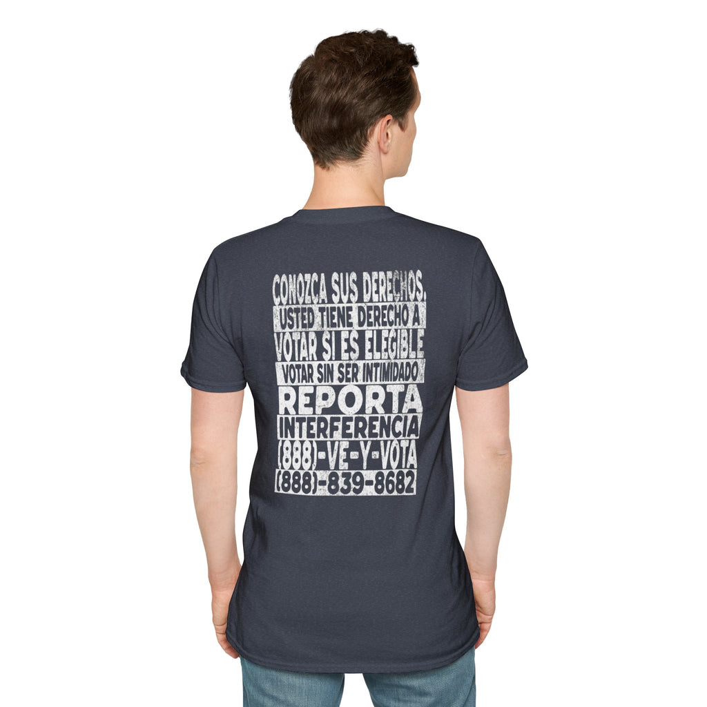 Voting Rights T-Shirt — Spanish "CONOZCA SUS DERECHOS"