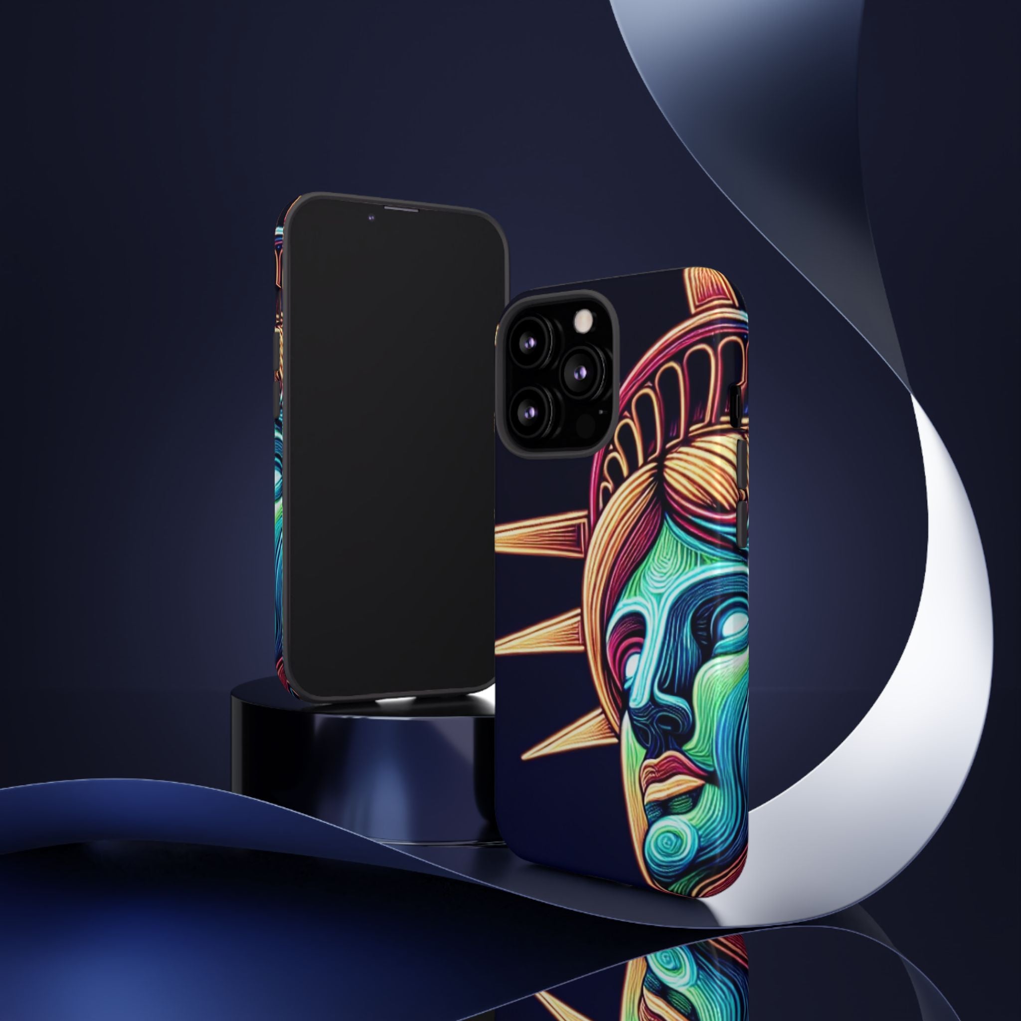Statue of Liberty Neon Glowing Art Tough Case for Android & iPhone