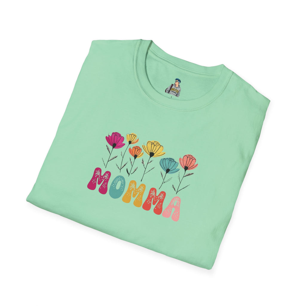 Floral 'Momma' Unisex Softstyle T-Shirt - Perfect for Mother's Day & Everyday Wear