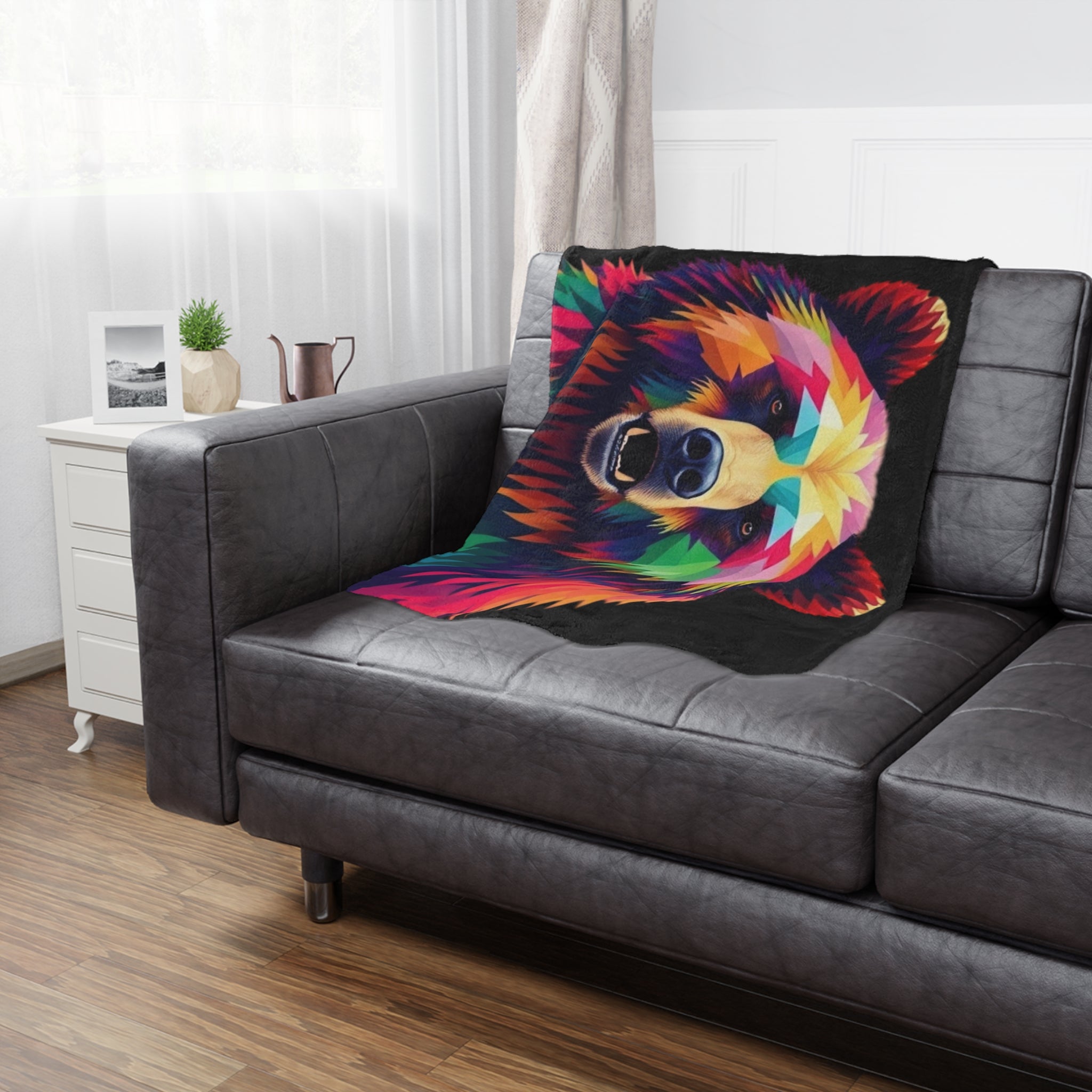 Fractal Bear Microfiber Blanket