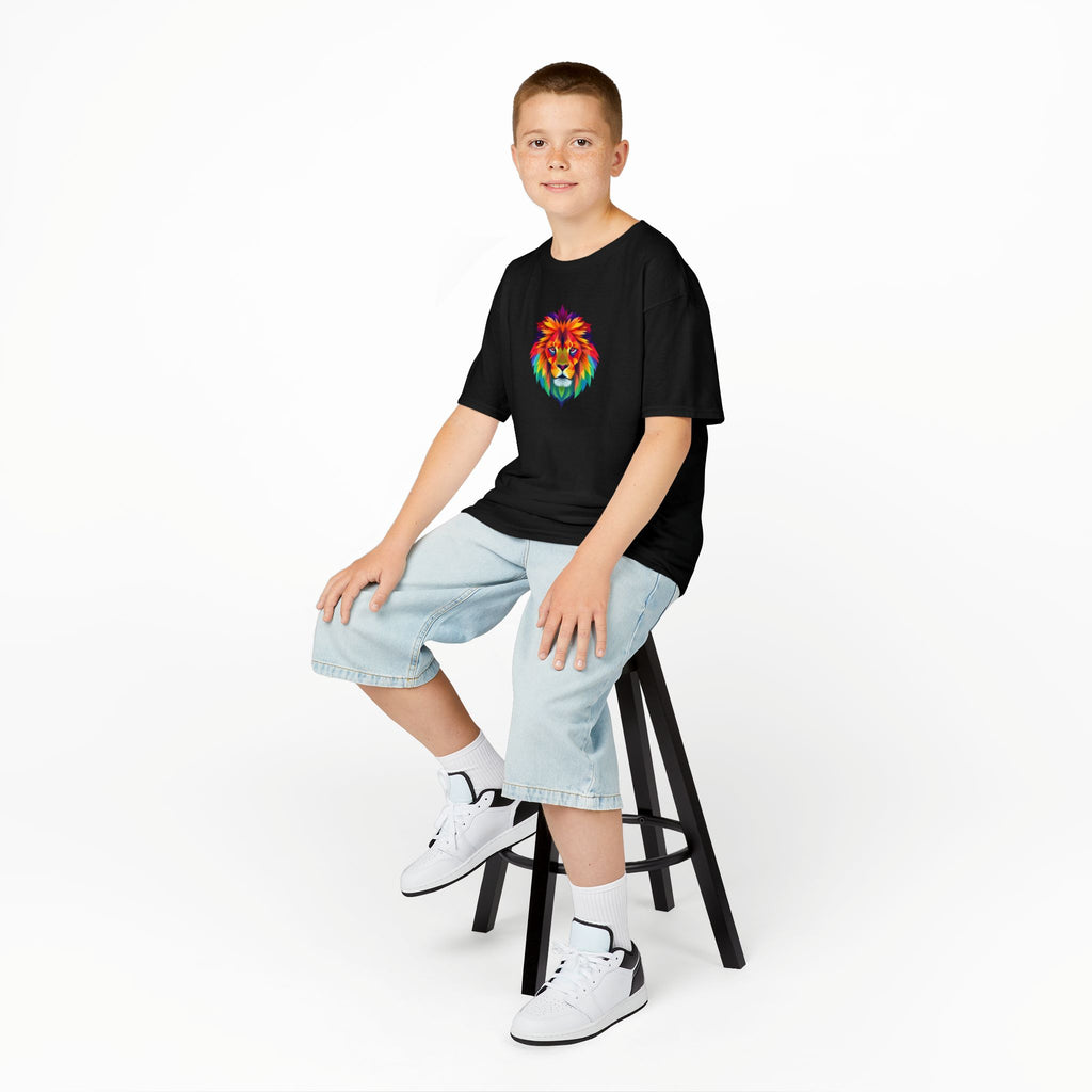 Colorful Fractal Lion Kids Heavy Cotton Tee
