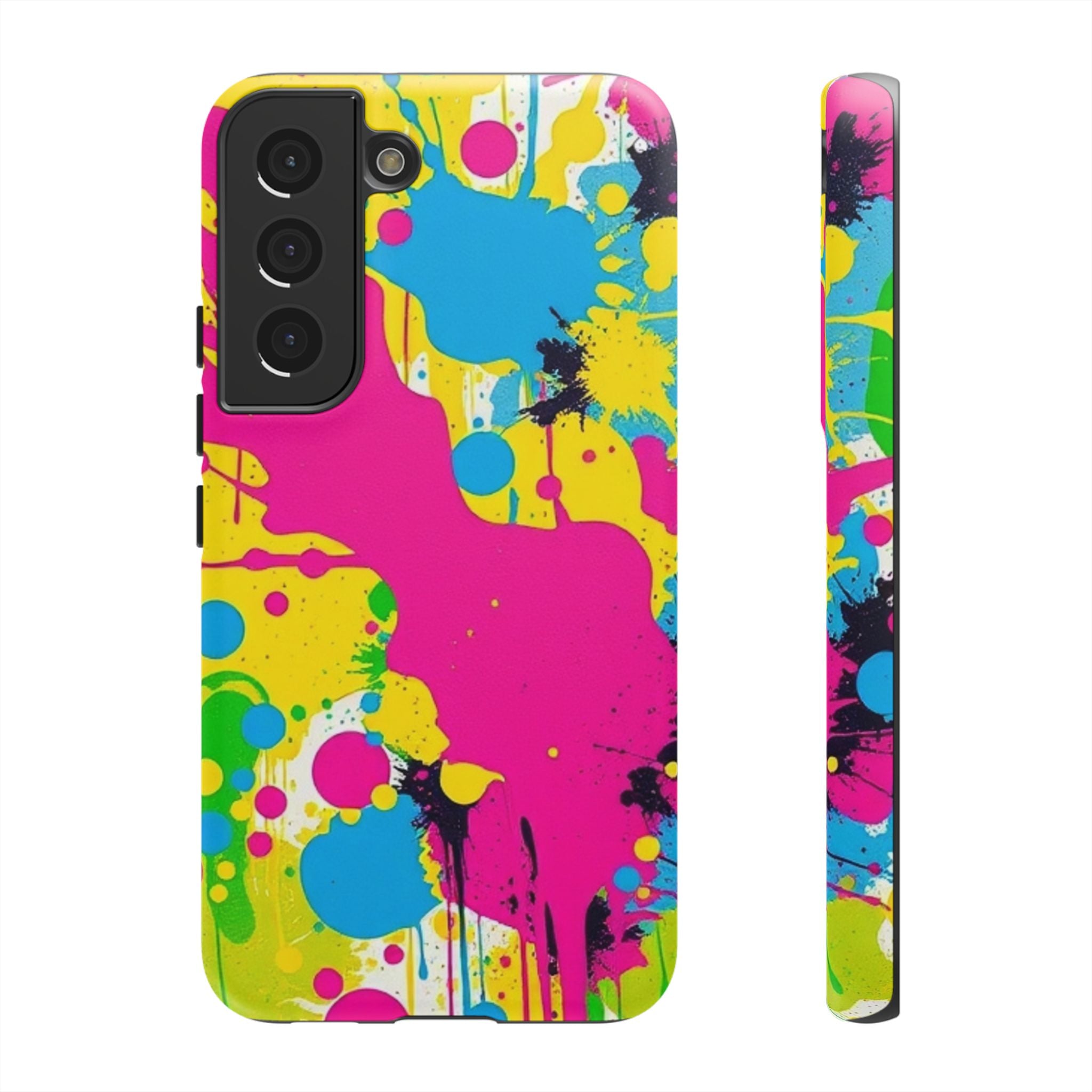 Android OR iPhone Compatible Cases - Crazy Retro Color Splash Design - Unique Tough Cases