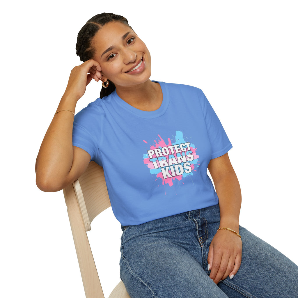 Protect Trans Kids Unisex Softstyle T-Shirt - Supportive LGBTQ+ Apparel