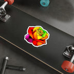 Die-Cut Stickers - Rose - Rainbow Stained Glass Design