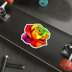 Die-Cut Stickers - Rose - Rainbow Stained Glass Design