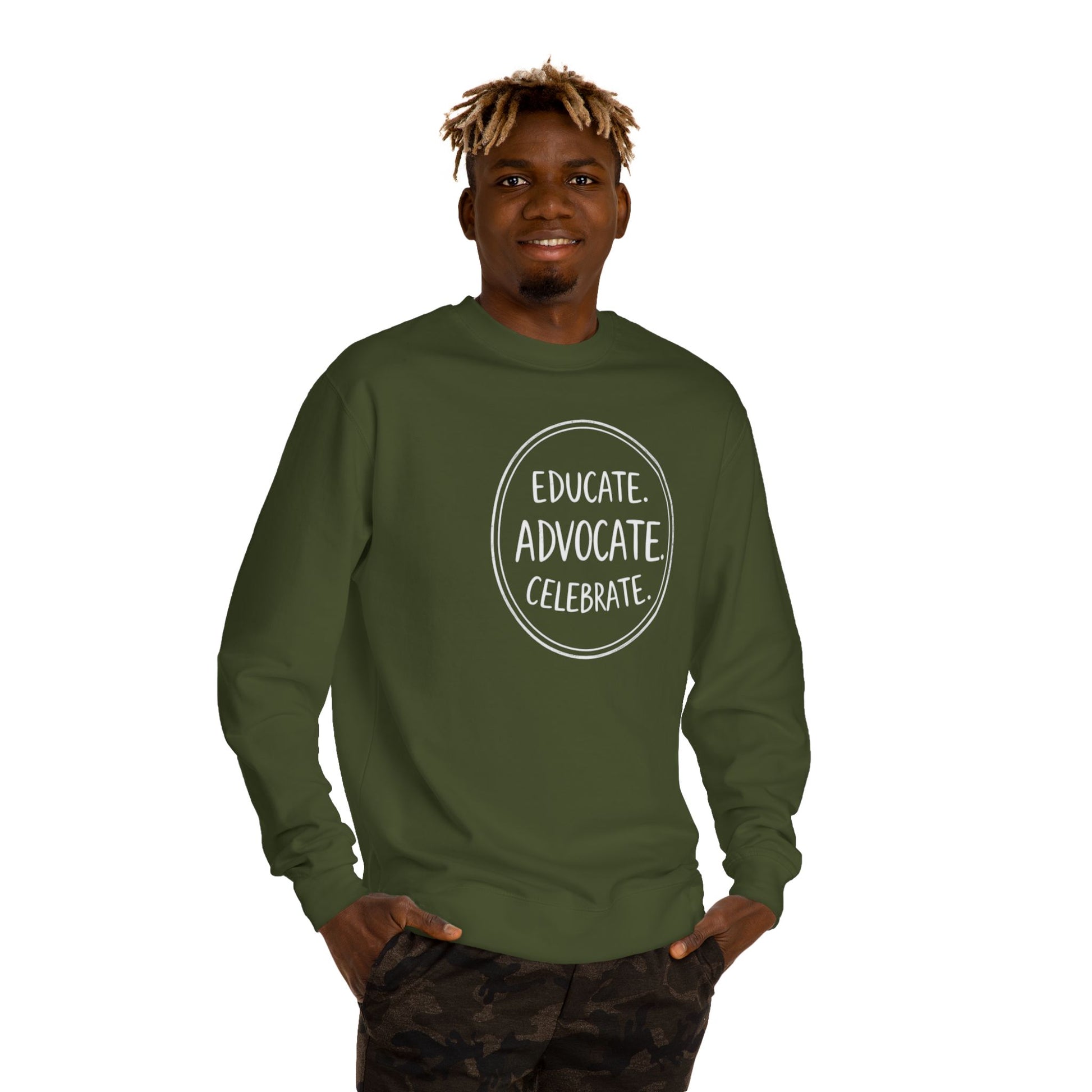 Educate, Advocate, Celebrate Incognito Pride Unisex Crew Neck Sweatshirt