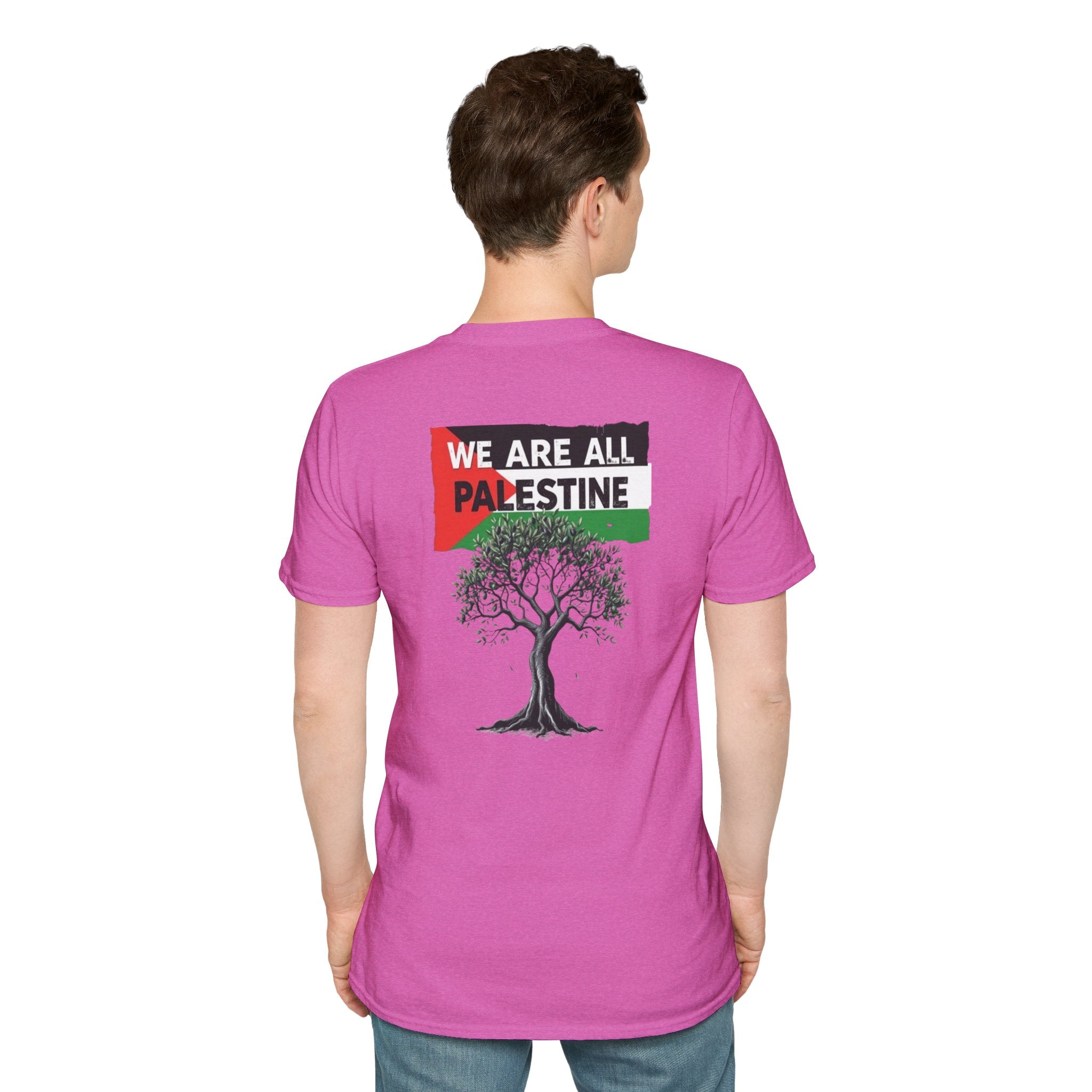 Unisex Softstyle T-Shirt: Stand with Gaza & We Are All Palestine Graphic Tee