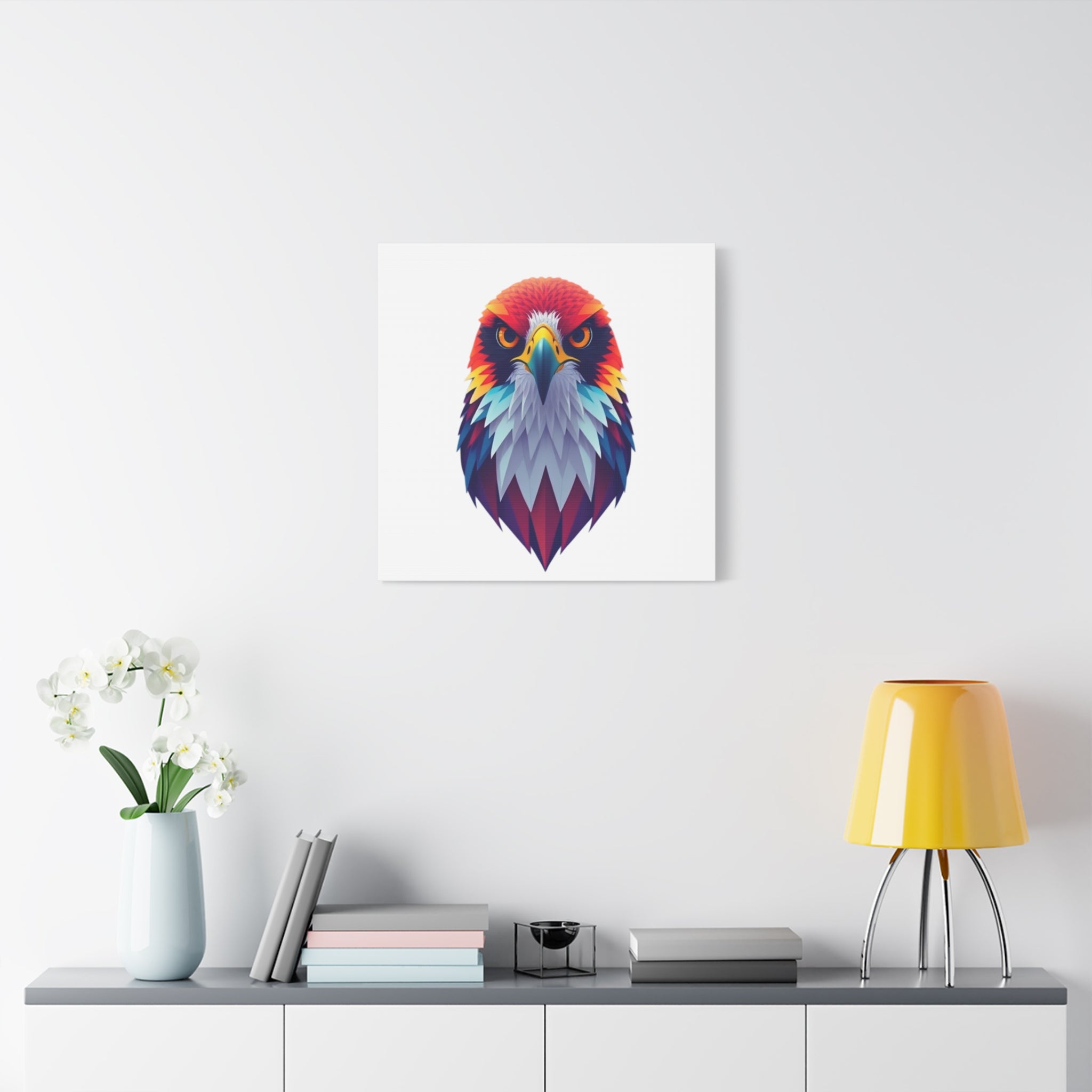 Vibrant Falcon Wall Art - Matte Stretched Canvas, Colorful Bird Decor