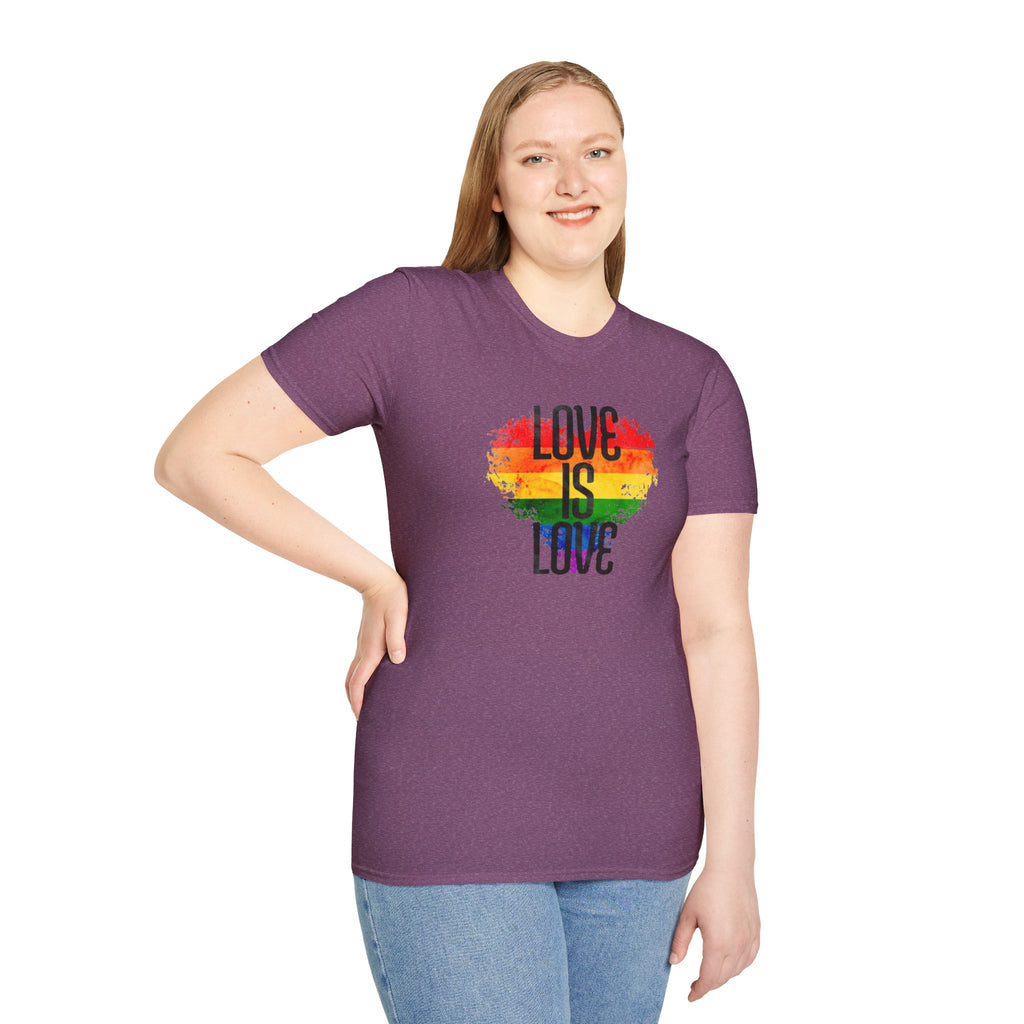 Pride Love Is Love Unisex Softstyle T-Shirt - EqualiTees.Me